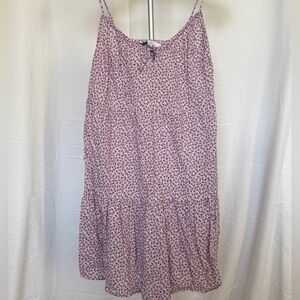 Old Navy, white and dark red floral pattern mini dress